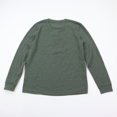 Members Mark Thermal Henley Shirt Mens Medium Green Pullover Dexter
