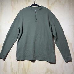 Work n’ Sport Thermal Waffle Knit Henley Long Sleeve Shirt LT Tall Olive Green