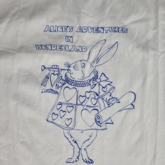 Vintage Alice’s Adventures In Wonderland Shirt Mens Large Single Stitch Rabbit