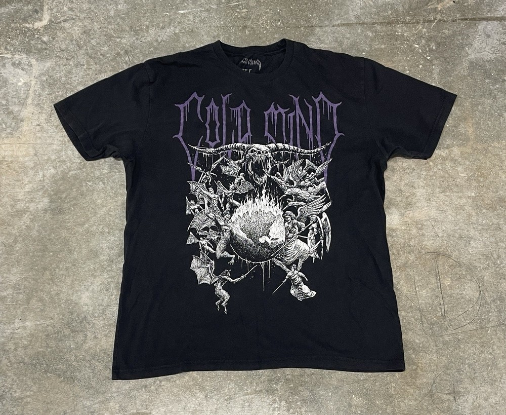 Cold Mind Apparel Heavy Metal Bodybuilding Weightlifting Black T-Shirt Men’s XL
