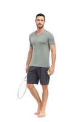 Men’s Undershirt Bamboo Rayon V-Neck T-Shirts Short Sleeve Tagless Tees Slim …