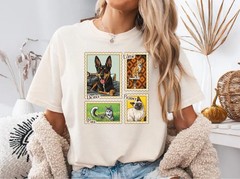 Custom Pet Portrait Stamp Comfort Tee Personalized Dog Cat Photo