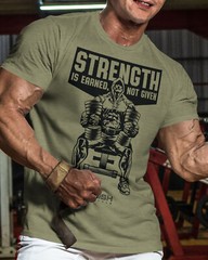077. Strength Earned Workout T-Shirt