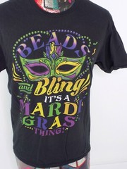 Beads And Bling Its A Mardi Gras Thing Tee T-Shirt Size Large