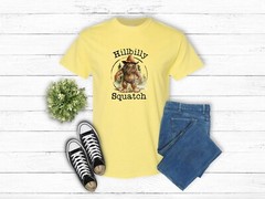 Hillbilly Squatch Bigfoot Tshirt, Graphic T’s Multiple Colors Available