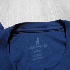 Johnnie-O Men’s M Coastal Way Crewneck T-Shirt Navy Blue LS Graphic Print