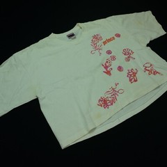 Rare Vintage PRINCE Sports Wear Spell Out Flowers Crop Top T Shirt 80s 90s OSFA