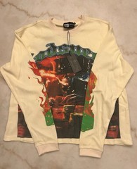 Godspeed Limited Edition Graphic Cotton Crew Neck Long Sleeve T-Shirt Cream Mul…