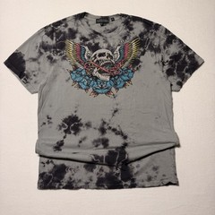 Affliction Black Label Twisted Grin Y2K Castor Grey Black Crystal Wash Shirt L