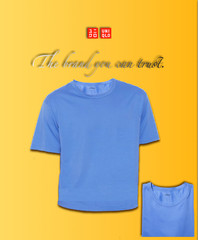 UNIQLO AIRism cotton crew neck Mens t-shirt size medium, color 64 blue, Last one