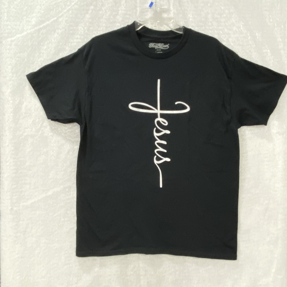 Shop4Ever Jesus Cross T-Shirt Large Christian Religious Faith Christ Bible Tee