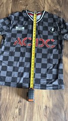 Black Men’s Medium AC/DC High Voltage Graphic Design T-shirt Short Sleeve V Neck