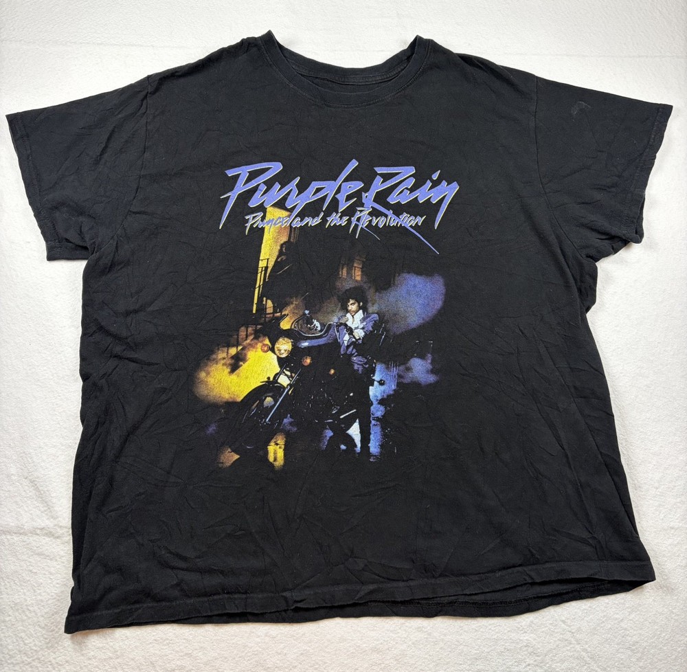 Vintage PRINCE and The Revolution PURPLE RAIN T-Shirt Adult Size 2XL Black