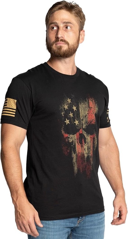 American Reaper Graphic T-Shirt 1776 2026 USA Flag Patriotic 250th Skull Tee