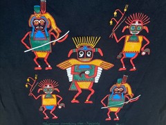 Vintage 90s Peru Shaman Shirt Size Large Indigenous Tribe Cultural Tee Black