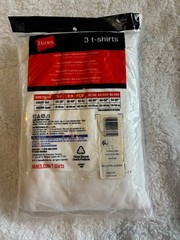 Hanes Crew Neck T-Shirts 3 PK Lay Flat Collar Tagless ComfortSoft NOS 2010 sz L