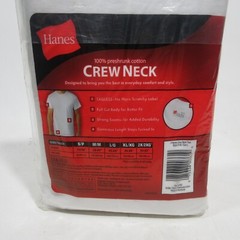 Hanes Crew Neck T Shirt Undershirt Large White 3 Pack Tagless Cotton