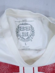 New Harvard University T-shirt Flannel button cuff Mens Large long sleeve crew