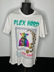 Switch Remarkable Mens Large White T-Shirt Flex Hard Holographic Money Bag Stree