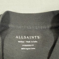 All Saints Shirt Mens Medium Black Oversized Snake Heart Tee Organic Cotton Gym