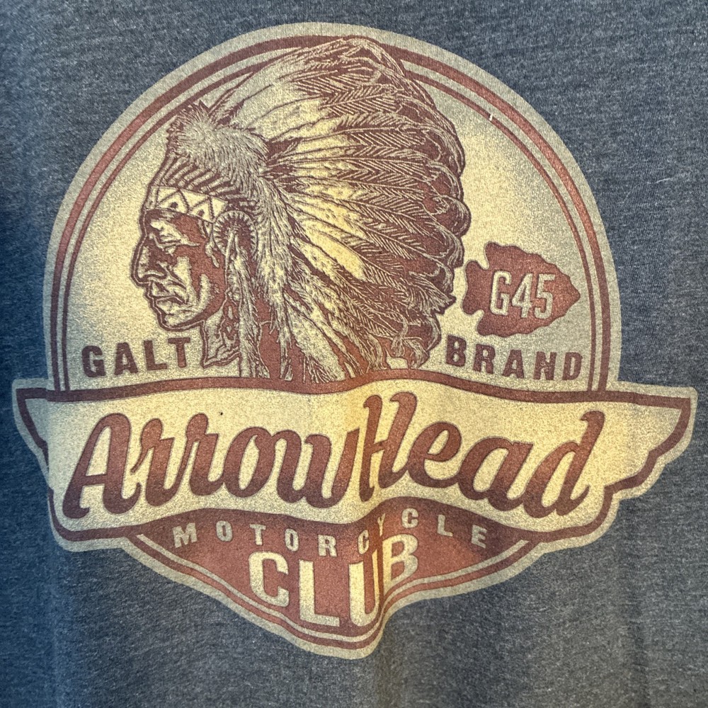 Mens Arrowhead Motorcycle Club Tshirt , Sz XL, Grey, Crew Neck Short Sleeves