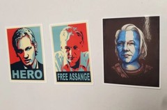 JULIAN ASSANGE STICKERS VARIETY PACK (3)