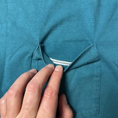 VTG BVD Shirt Mens Large Turquoise Pocket Crewneck USA Single Stitch Selvedge