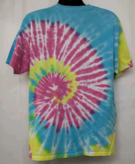 New Tie Dye Yellow Pink Blue T-Shirt Unisex Adult X-LARGE Multicolor Spiral