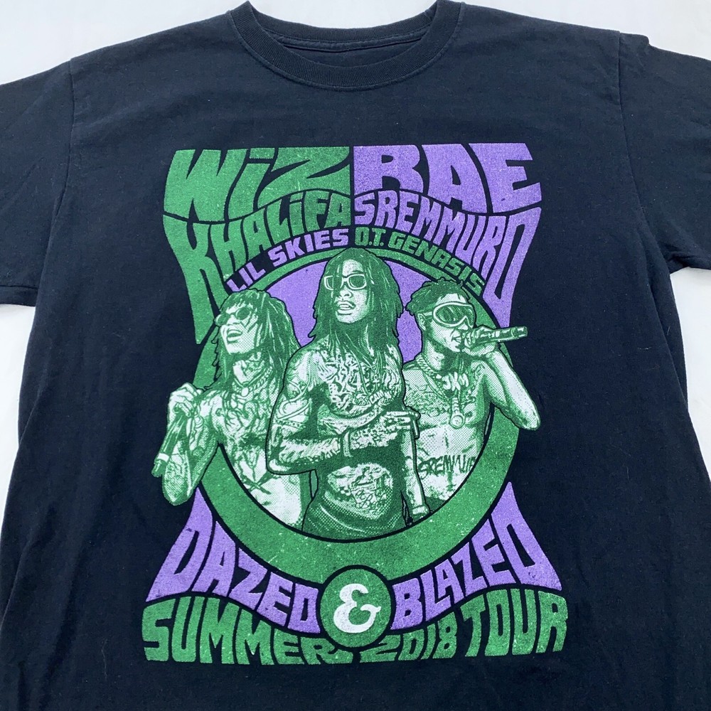 2018 WIZ KHALIFA RAE SREMMURD DAZED & BLAZED CONCERT TOUR T-Shirt SMALL soft
