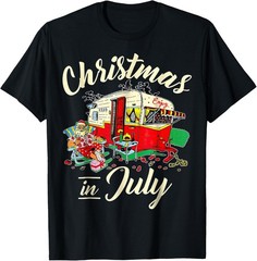 Christmas in July Hippie RV Camping Camping Lover T-Shirt