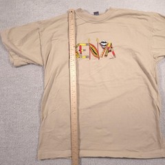 Dash Clothing Shirt Mens Large Beige Kenya Embroidered Graphic Tee Africa Travel