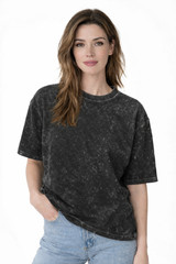 6 PK Unisex Men  Women Acid / stone Wash T-Shirts cotton multicolour ( S )