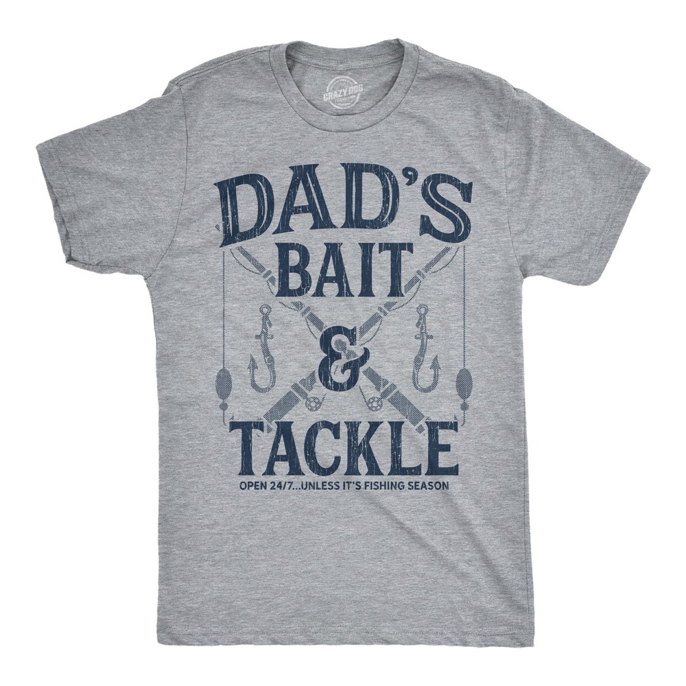 Mens Funny T Shirts Dads Bait and Tackle Sarcastic Fathers Day Graphic Novelty