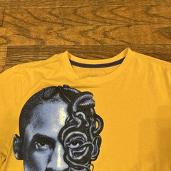 RARE Kobe Bryant Lakers Black Mamba Snakes Nike Dri-Fit Yellow Shirt Adult S