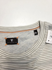 $115 New LEFT COAST TEE Crew Neck Shirt S/S Cotton Men’s 2XL XXL Gray STRIPED