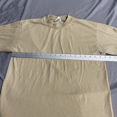 Vintage 90s Hanes Heavyweight Blank Tan Beige T Shirt Size Medium Made In USA
