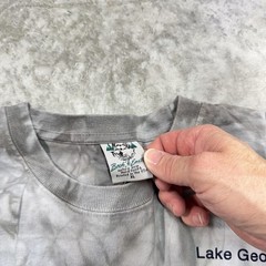 Lake George Wolf Shirt Mens XL Gray Tie Dye Back to Earth Wolves Nature Tee USA