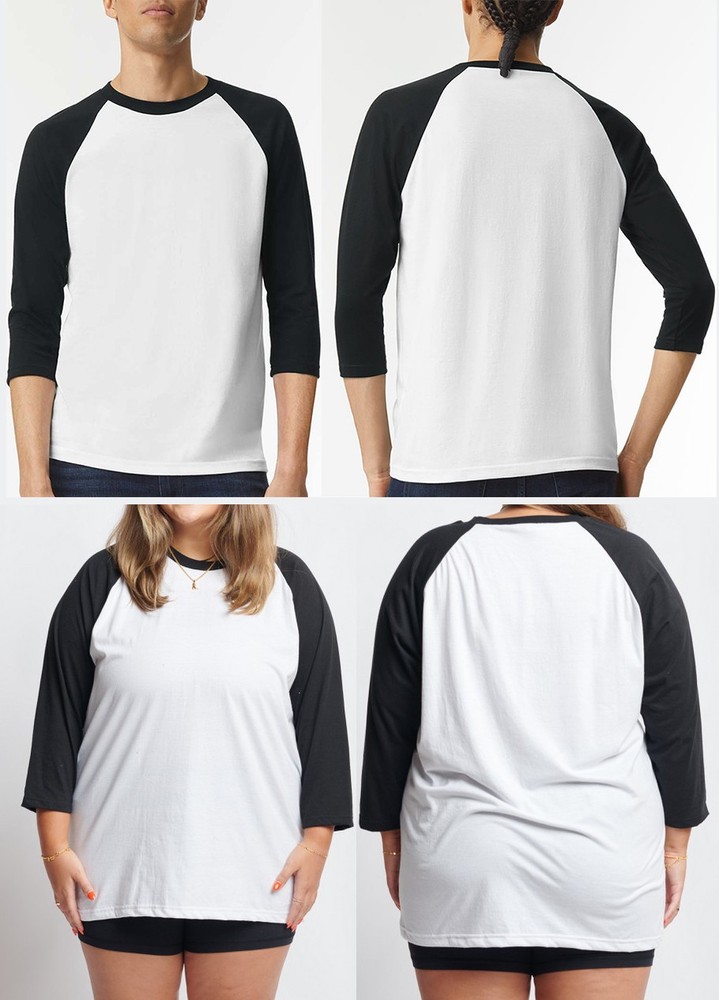 Unisex American Apparel 3/4 Sleeve Baseball Tee Raglan MEN & WOMEN T-SHIRT S-3XL