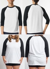 Unisex American Apparel 3/4 Sleeve Baseball Tee Raglan MEN & WOMEN T-SHIRT S-3XL