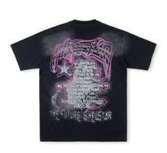 Hell Vintage star T-Shirt Girl Washed Water Made Old Style Short Sleeve T-shirt