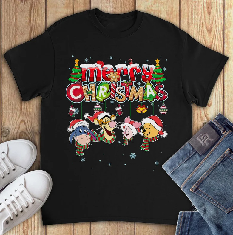 Disney Cute Winnie The Pooh And Friends T-Shirt Unisex1