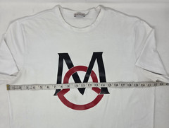 Moncler Men’s Maglia T-Shirt Cotton Size Large White Large Logo Print Authentic