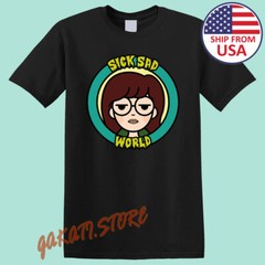 Daria Sick Sad World Men’s Black T-Shirt Size S-5XL