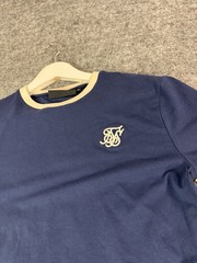 Siksilk Shirt Mens Medium Tee Tournament Blue T Shirt Navy Sik Silk A8
