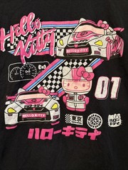 Hello Kitty Racer Tokyo Speed T-Shirt Large Black Sanrio Race Car