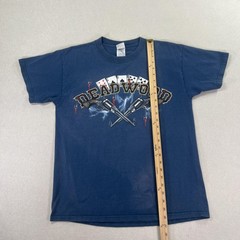Deadwood Shirt Mens M Blue Delta Wild Bill Rides Again Biker Gambling Tee