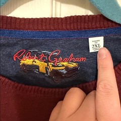 Robert Graham Deep Red Crew Neck Shirt Size 2XL
