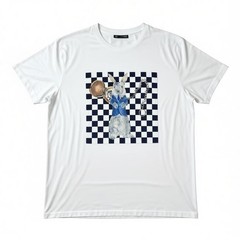 Large Murano Mens Golf T-Shirt Slim Fit Alice Wonderland Rabbit Hole NWT