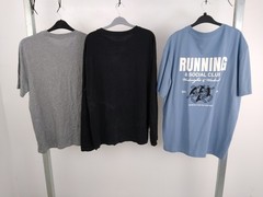 Goodmove M&S Men’s 3Pcs Regular Fit T-Shirts Size L Grey Black Blue NEW