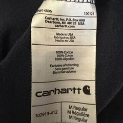 Carhartt USA Flag Logo Long Sleeve T-Shirt Medium Relaxed Fit Navy Made in USA